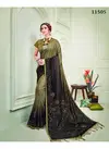 Brown Musterd Metallic Value Addition Swarovski Work Crystals Party Wear Silk Saree 11505